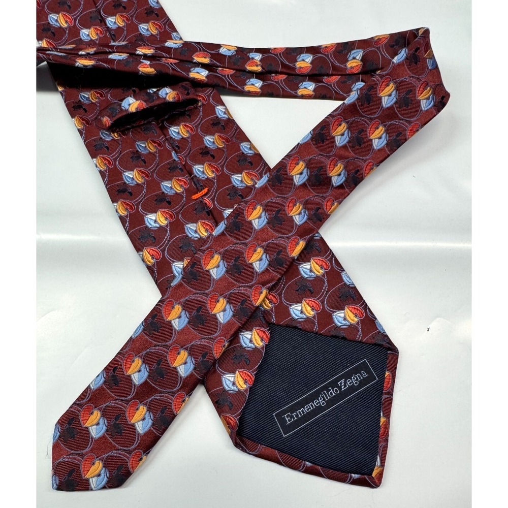 Ermenegildo Zegna Silk Tie Abstract Floral 100% Silk Total Length 58"